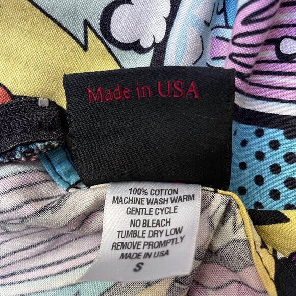 Fun Comic Book Pop Sleeveless Fit & Flare Retro Above Knee Dress Women’s S - Picture 11 of 11